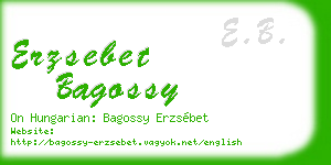 erzsebet bagossy business card